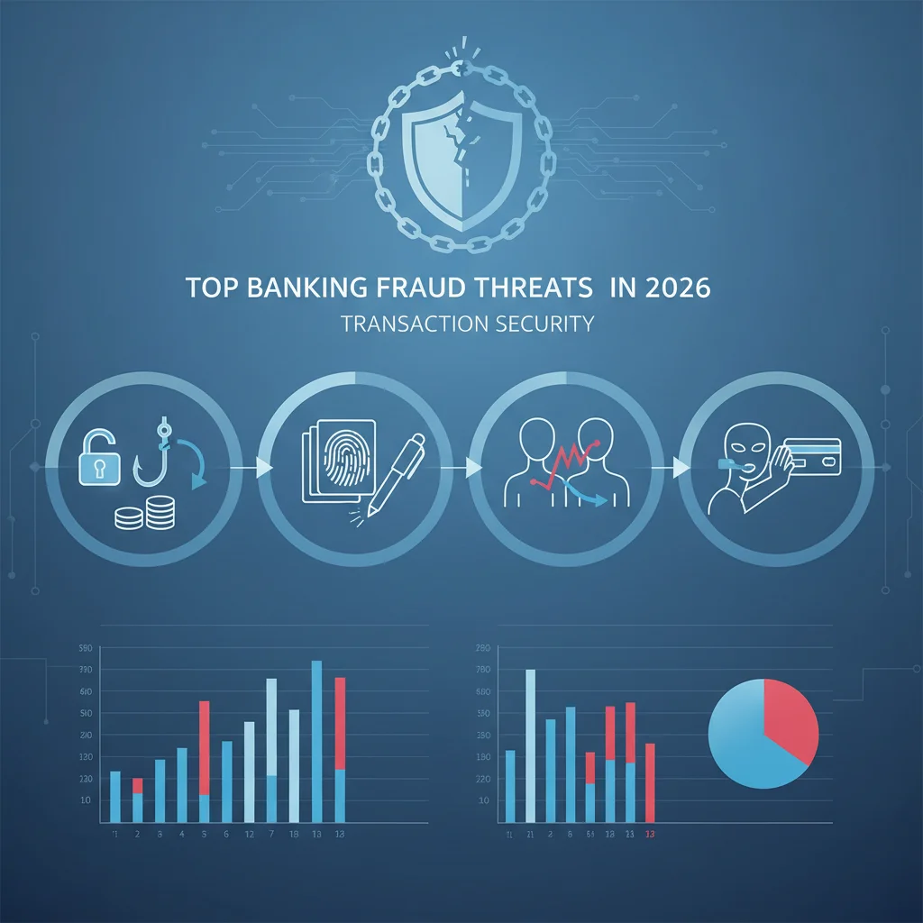 Infographie des principales menaces pour la sécurité transactions bancaires en 2026