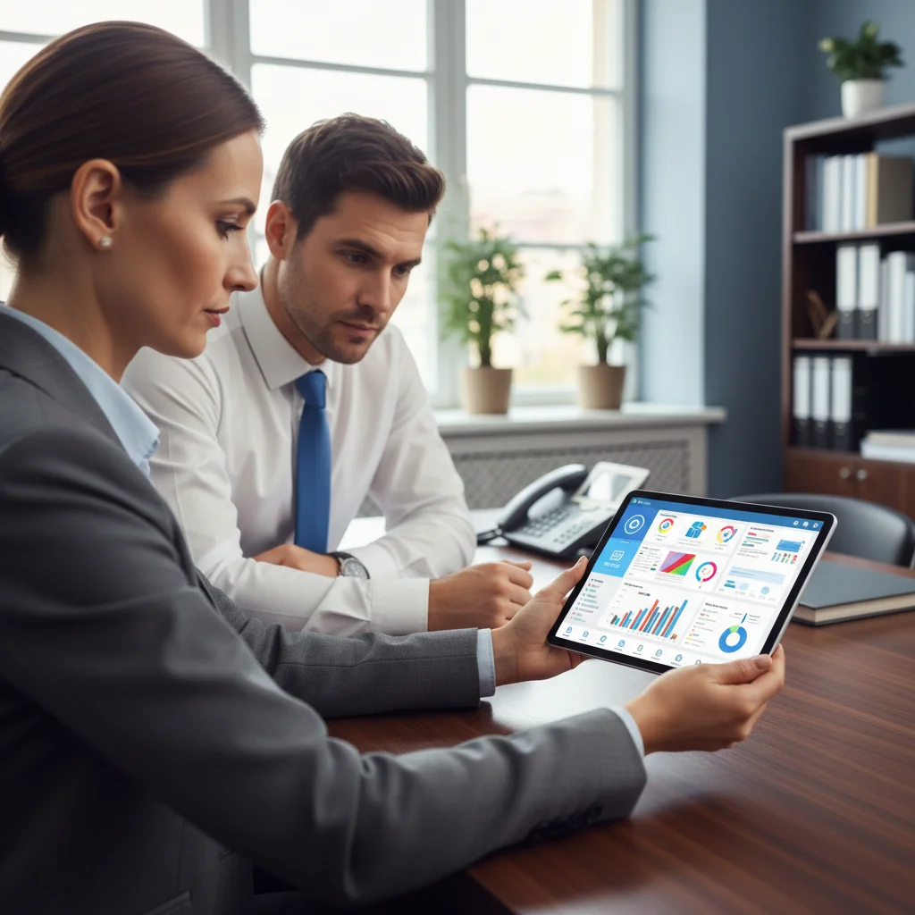 Professionnel du secteur bancaire utilisant une application mobile développée sur mesure