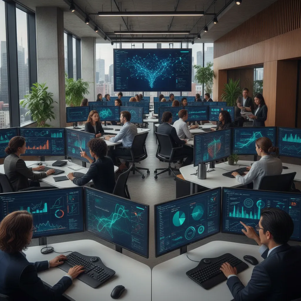 Enjeux transformation digitale banque : équipe bancaire utilisant des outils digitaux en 2026