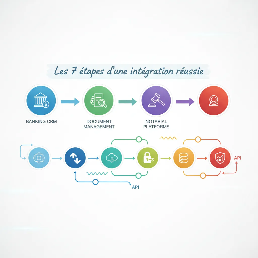 Processus d'intégration système informatique en 7 étapes pour banques et professionnels de l'immobilier