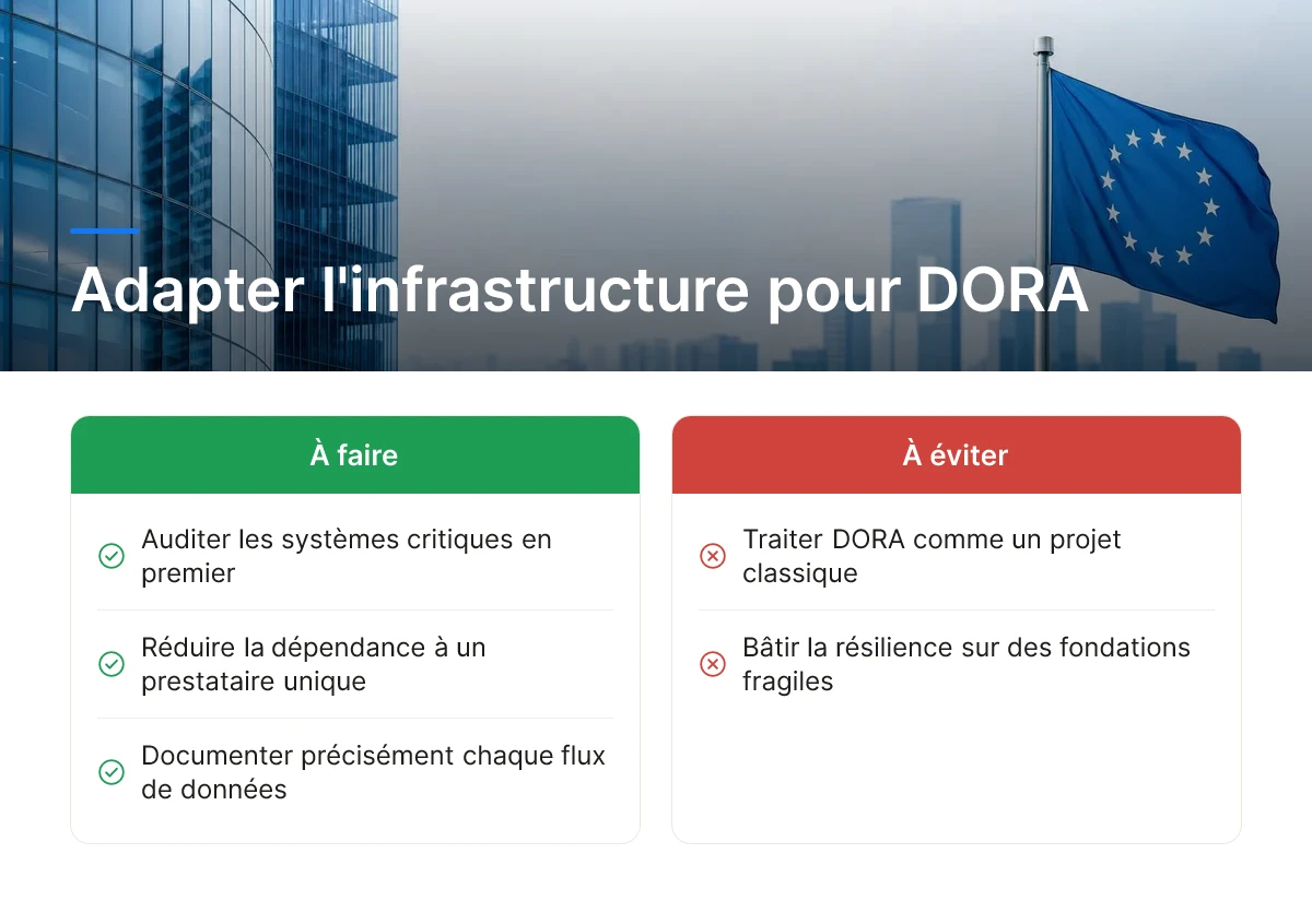 Adapter l'infrastructure pour DORA