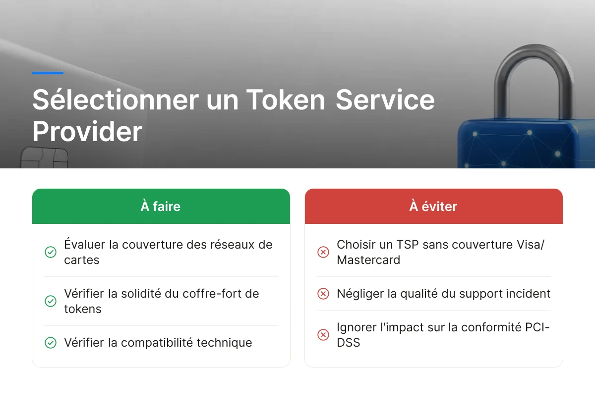 Sélectionner un Token Service Provider
