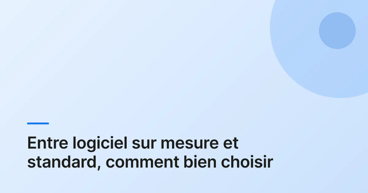 Entre logiciel sur mesure et standard, comment bien choisir
