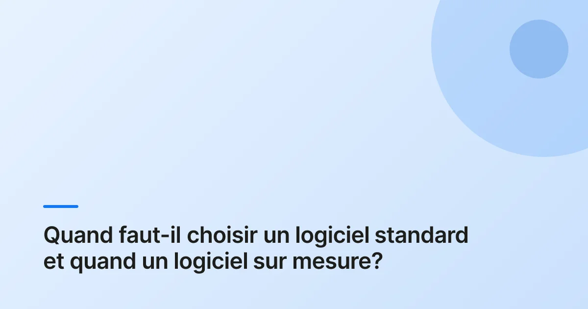 logiciel sur mesure ou standard example