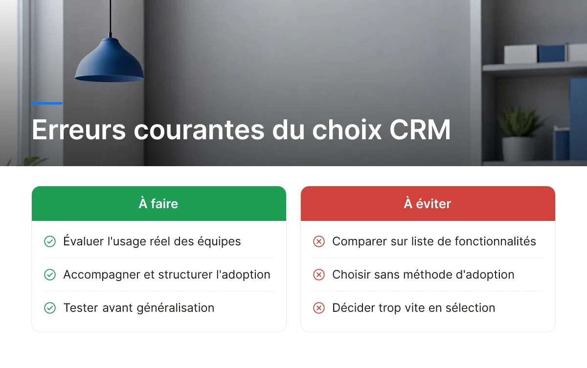 Erreurs courantes du choix CRM