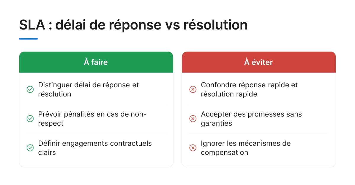 SLA : délai de réponse vs résolution