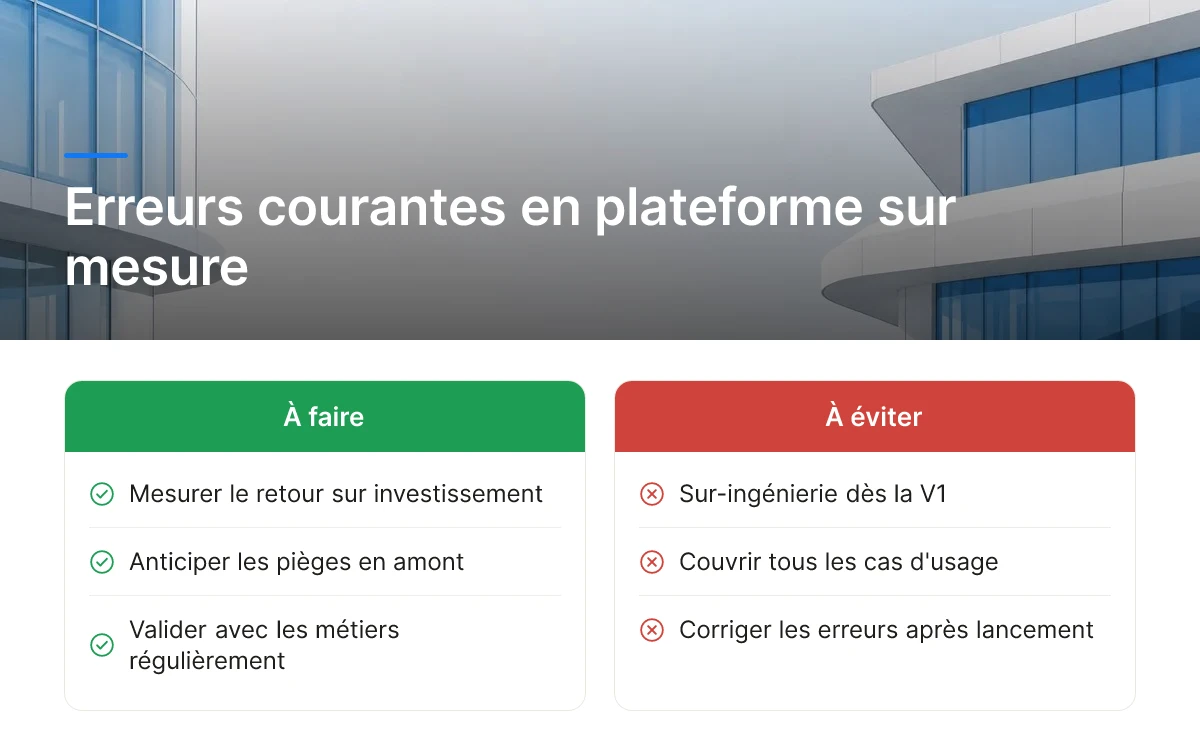 Erreurs courantes en plateforme sur mesure