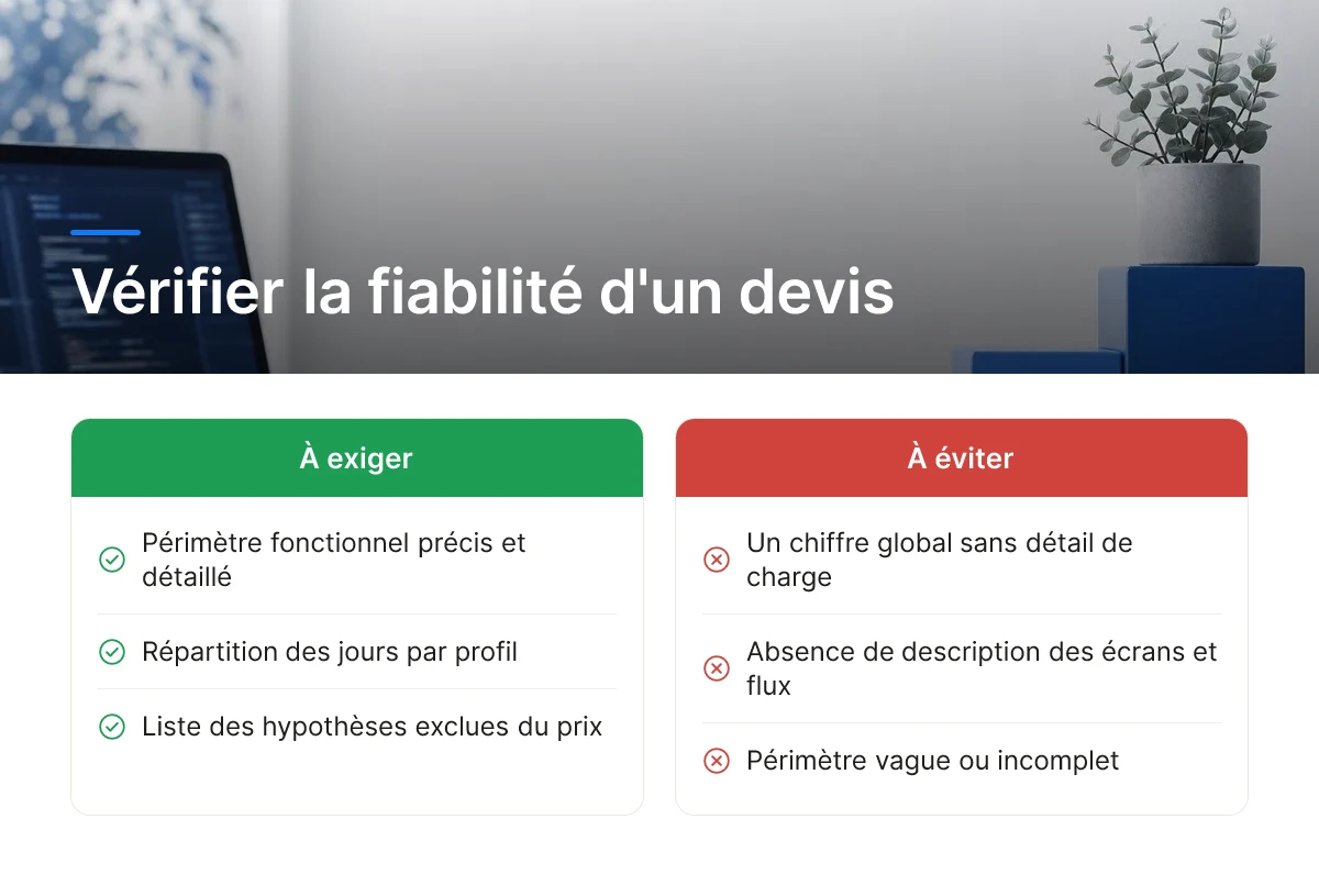 Vérifier la fiabilité d'un devis