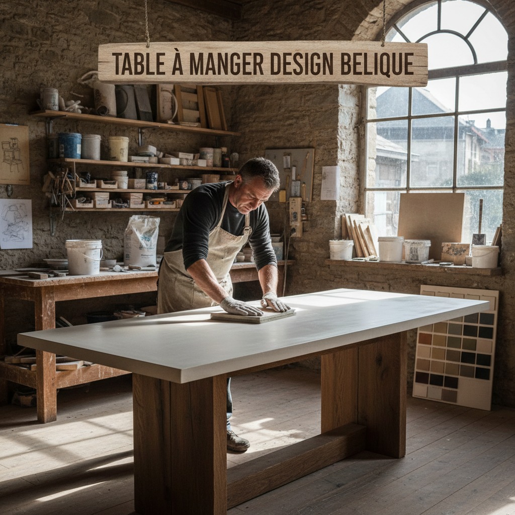 artisan belge fabrication table à manger design belgique atelier