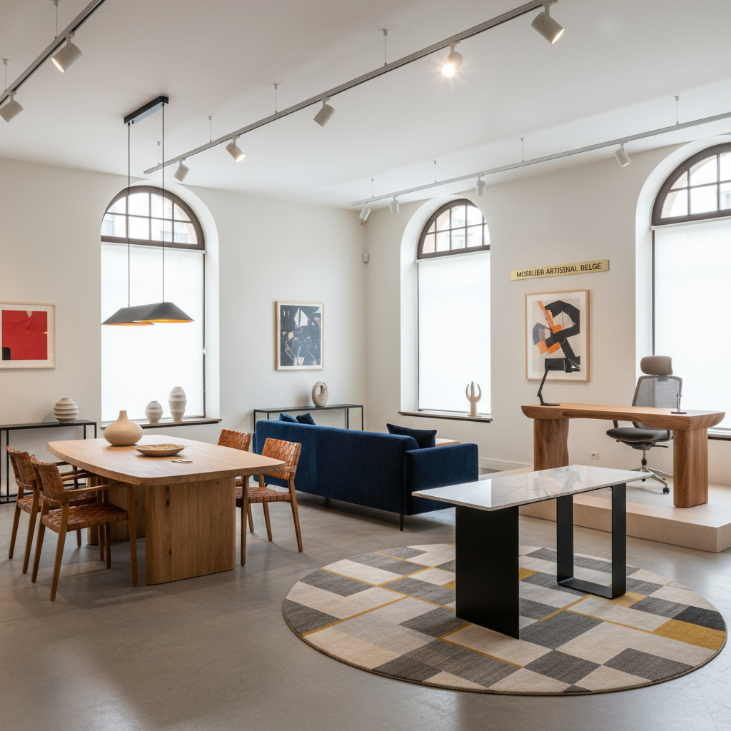 mobilier artisanal belgique showroom exposition créations design
