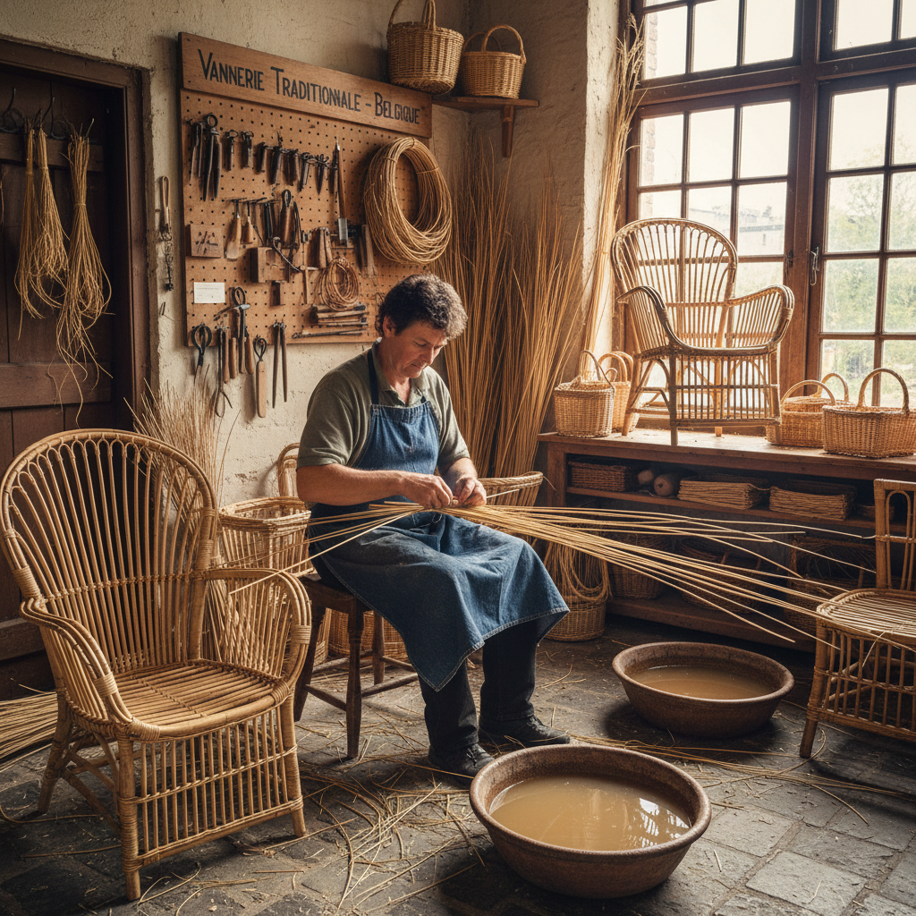 vannerie artisanale mobilier belgique rotin osier création