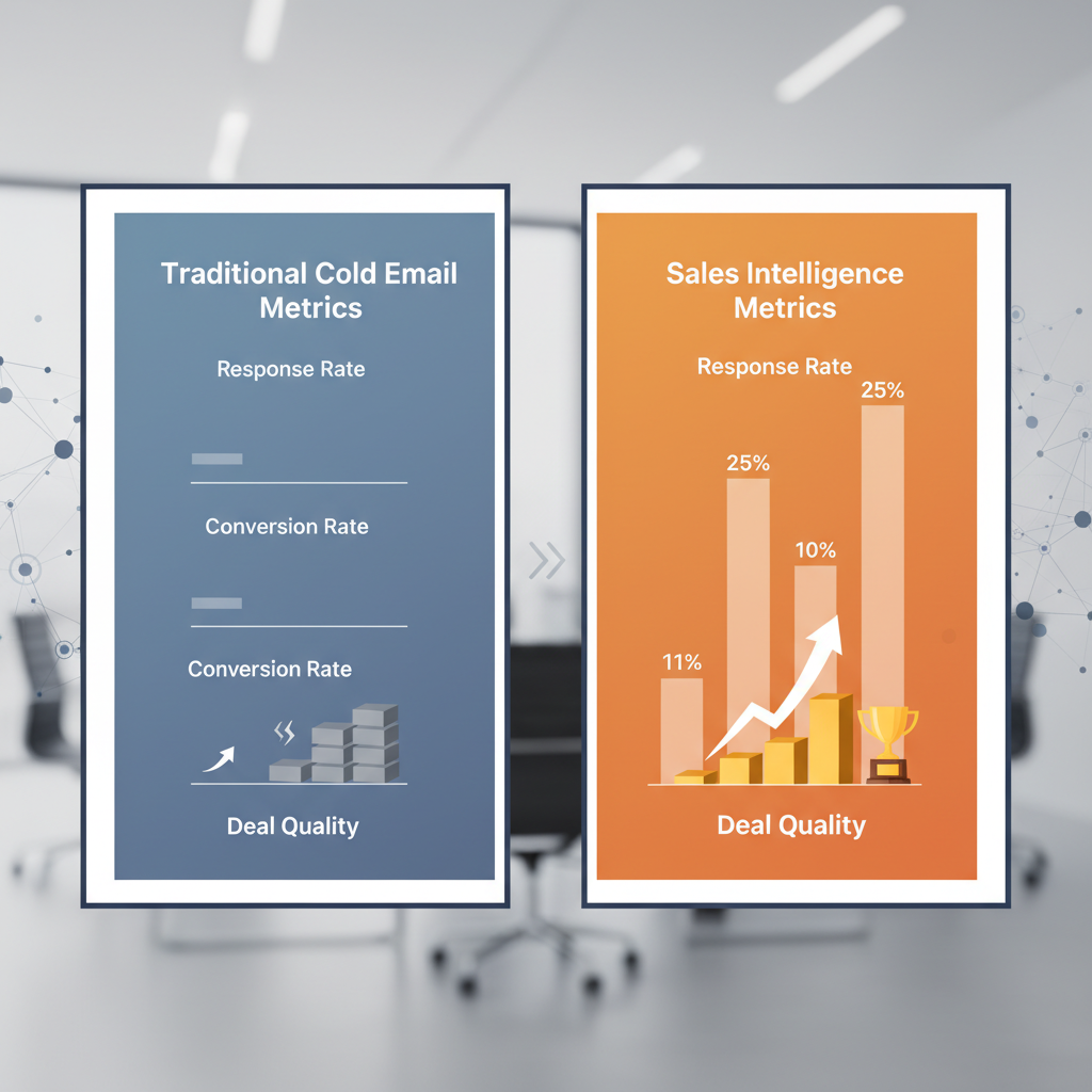 B2B Sales Intelligence: Transform Your Prospecting Game 2 B2B sales intelligence performance metrics comparison showing improved response rates