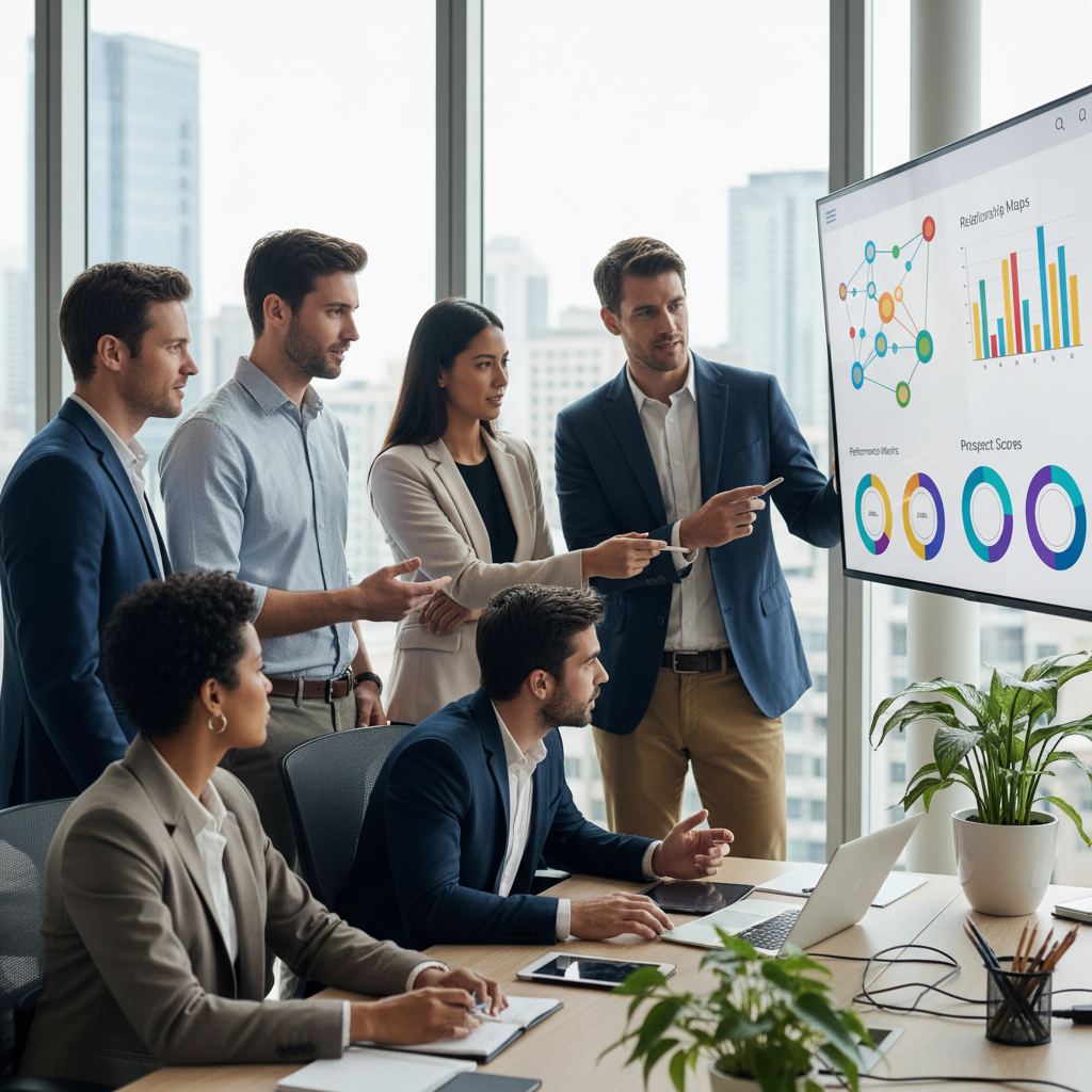 B2B Sales Intelligence: Transform Your Prospecting Game 3 B2B sales intelligence dashboard showing prospect analytics and team collaboration