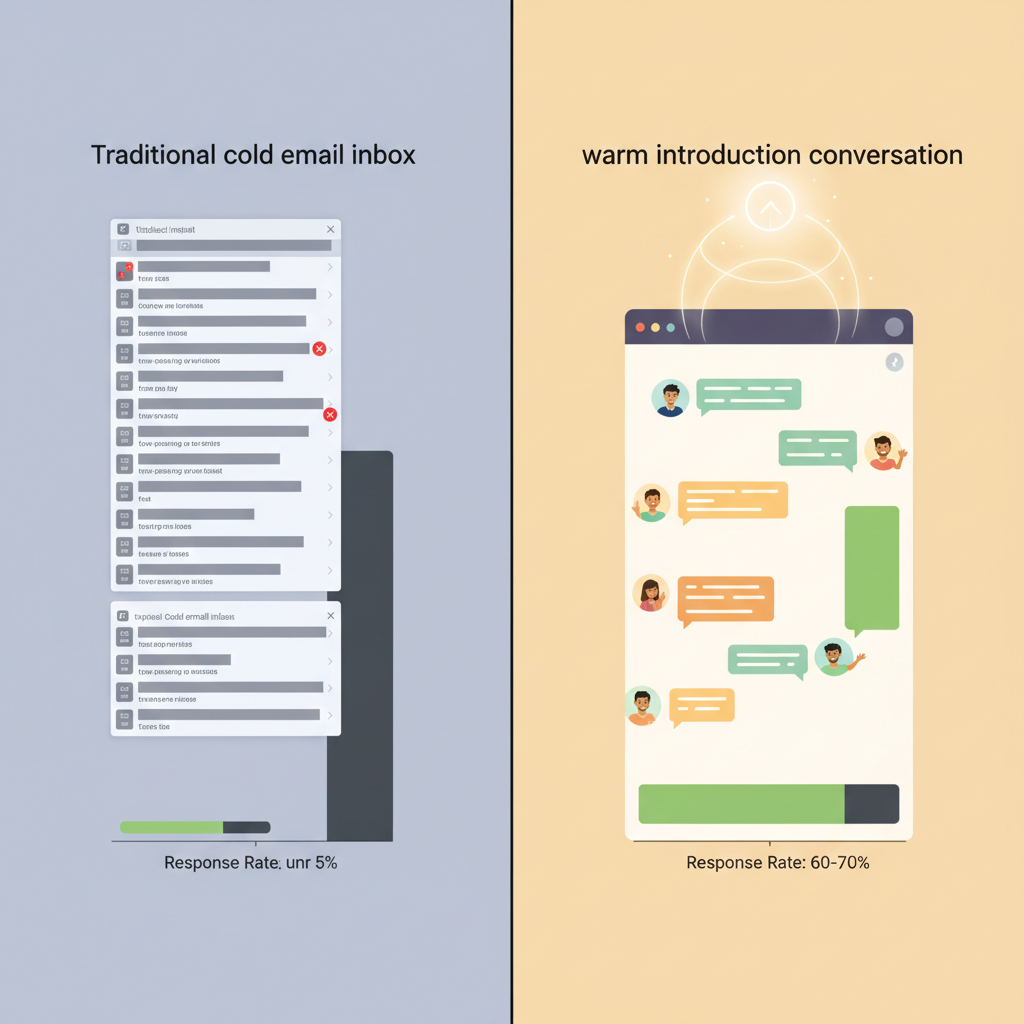sales pipeline generation comparison showing warm introductions vs cold outreach effectiveness