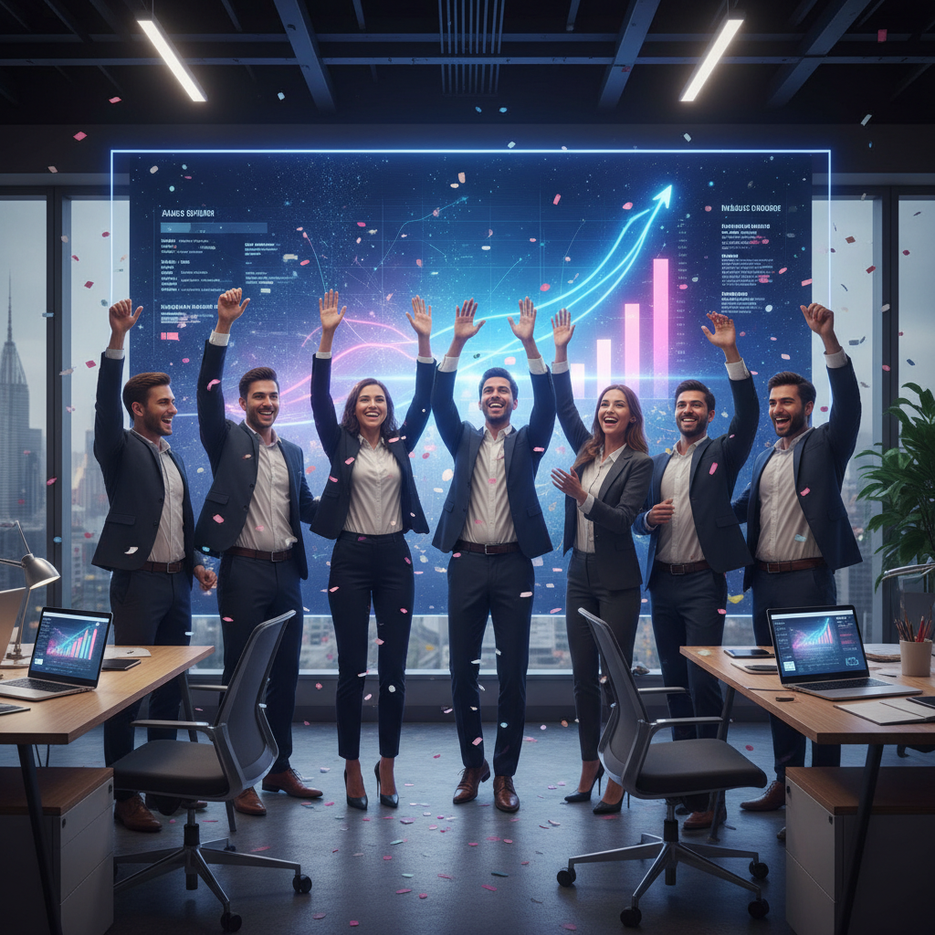 Best Sales Development Platforms for B2B Teams in 2026 4 Successful B2B sales development team celebrating results from implementing modern sales development platform solutions
