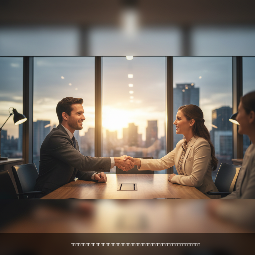 B2B warm introduction meeting between business professionals