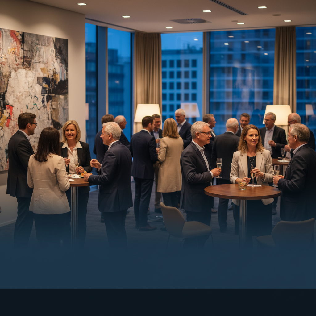 curated business networks professional networking event with executives building relationships
