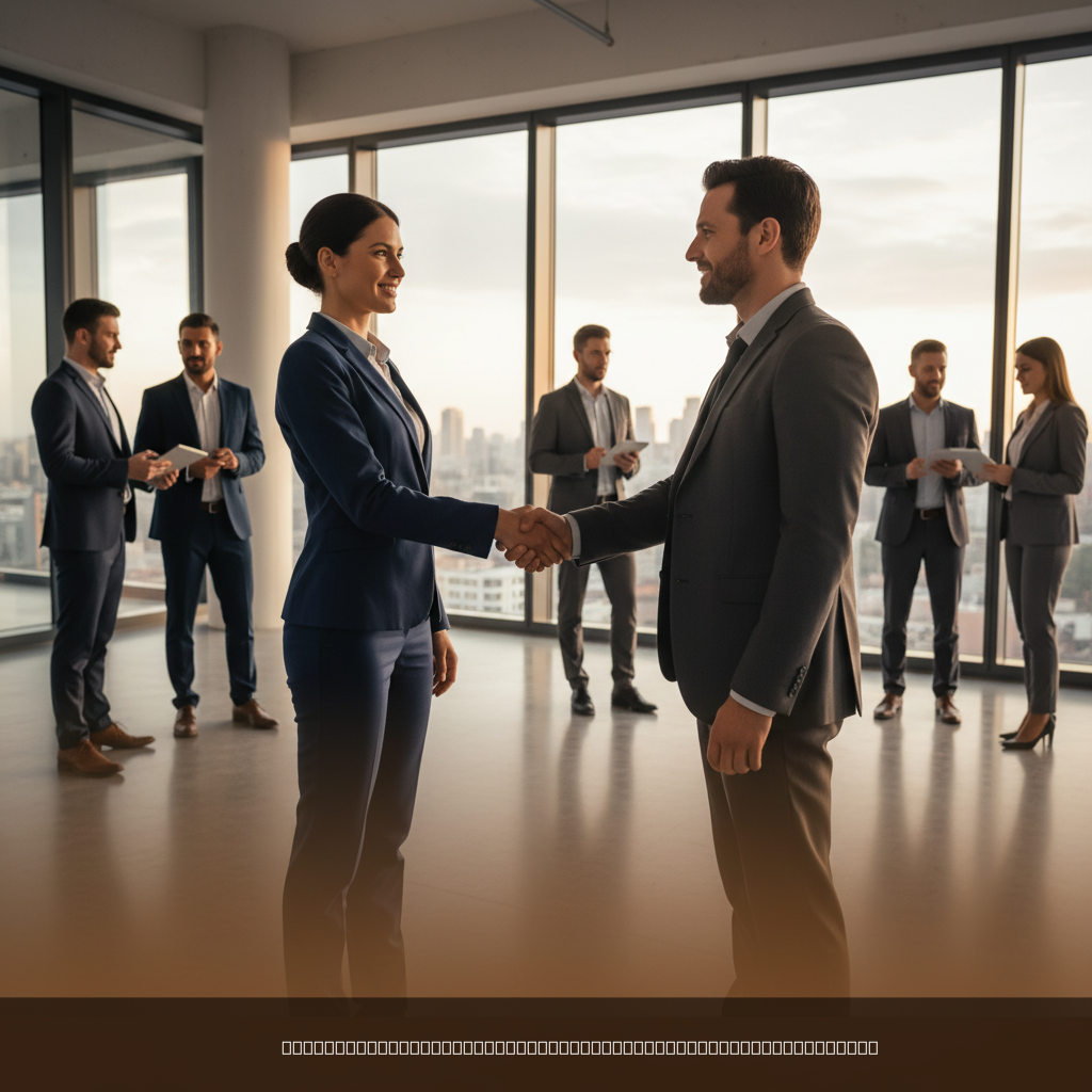 warm introduction sales meeting between professionals