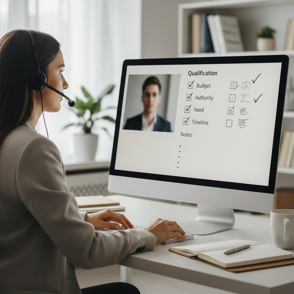 B2B sales pipeline qualification process with BANT framework assessment