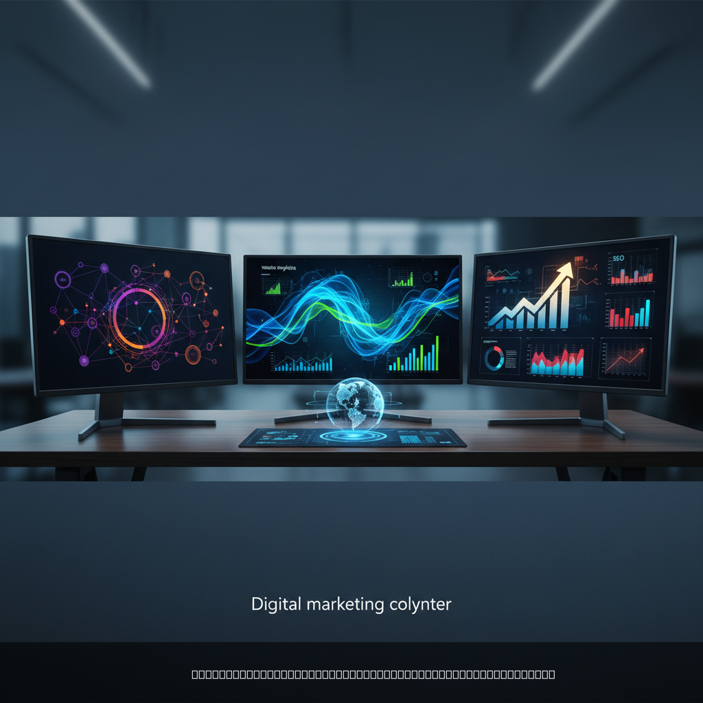 comprehensive digital marketing services dashboard displaying performance metrics