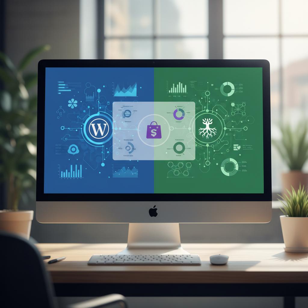 comparison of top content management system platforms on desktop monitor