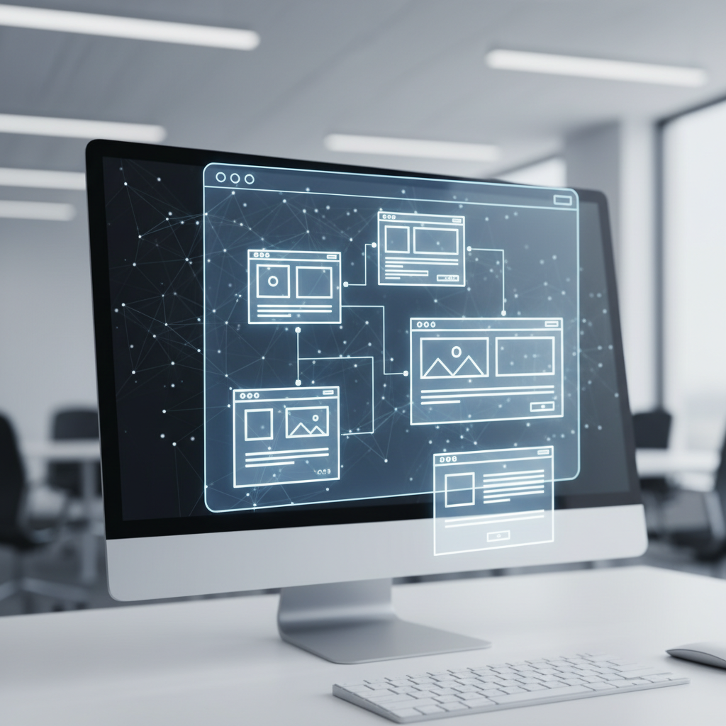 planning small business website design structure and sitemap on screen