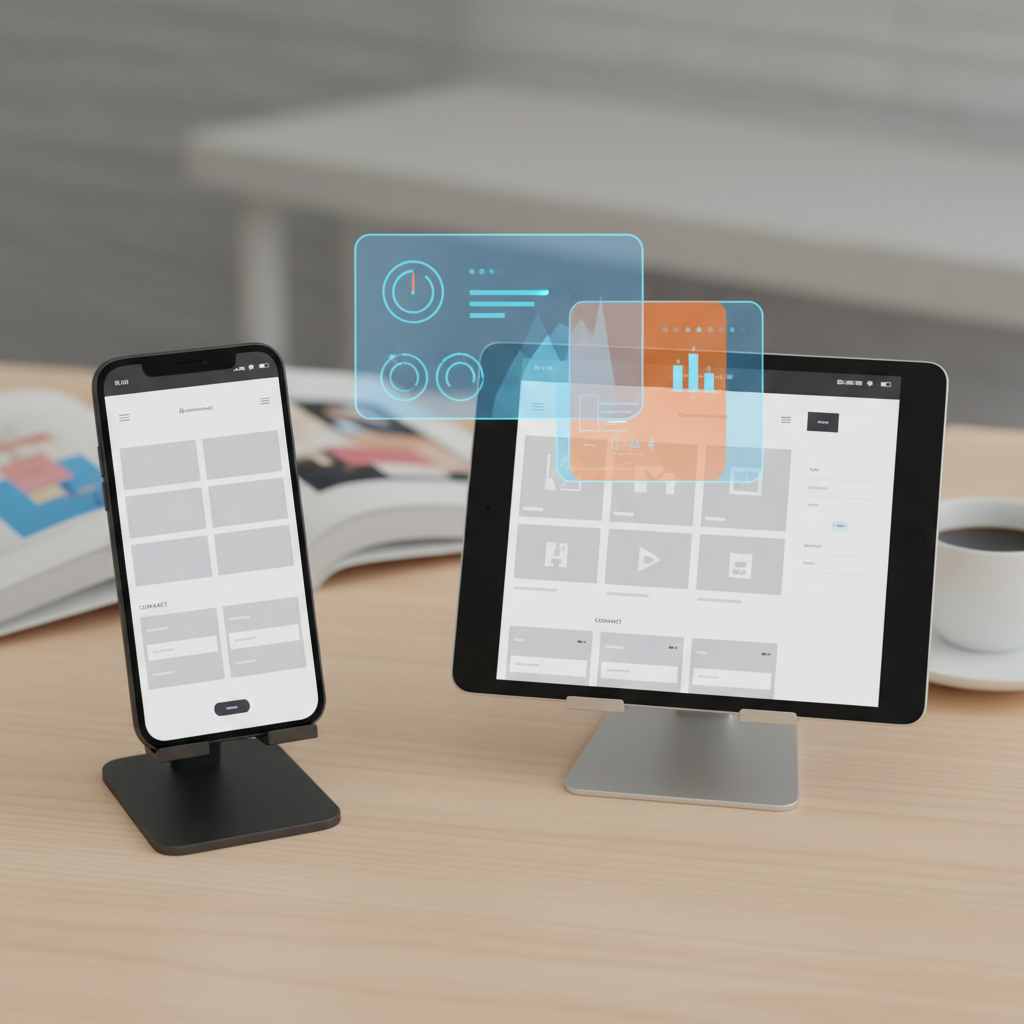 Responsive wordpress website design shown on mobile and tablet devices before launch