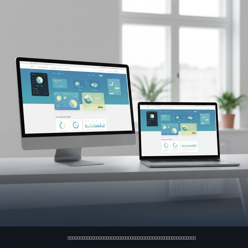 web design portfolio displayed on desktop and laptop screens showing case study layouts