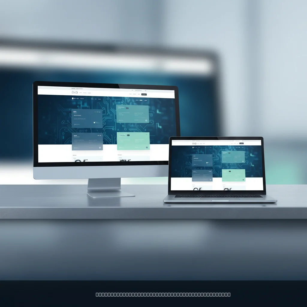 how to design a website shown on desktop and laptop mockup with modern layout