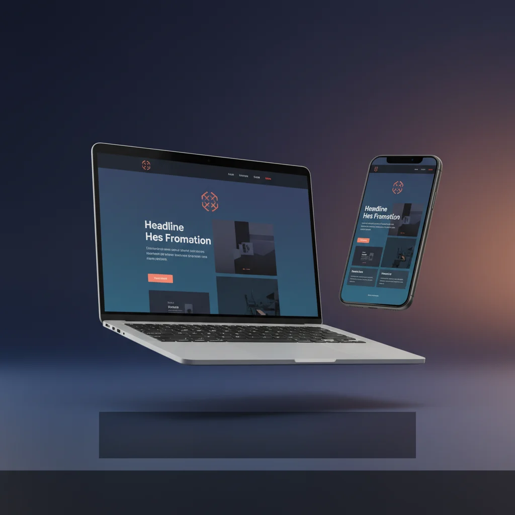 branding and web design shown on laptop and mobile device with consistent visual identity