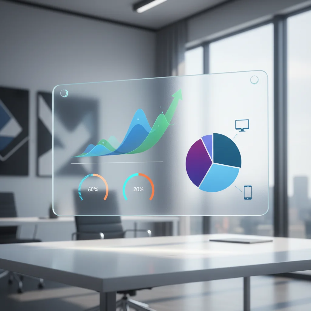 business website design analytics dashboard showing traffic growth and conversion rate metrics