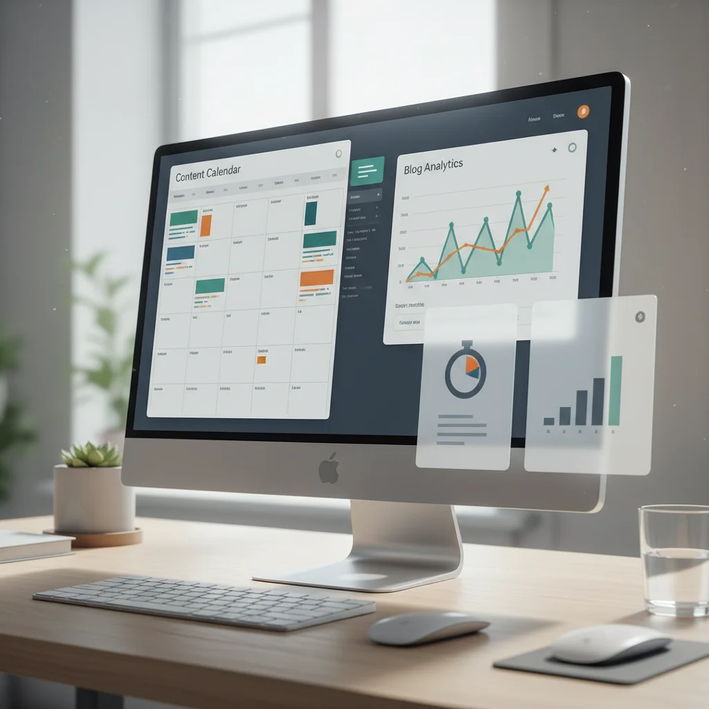 Content marketing dashboard showing blog traffic growth as part of how to improve website traffic strategy