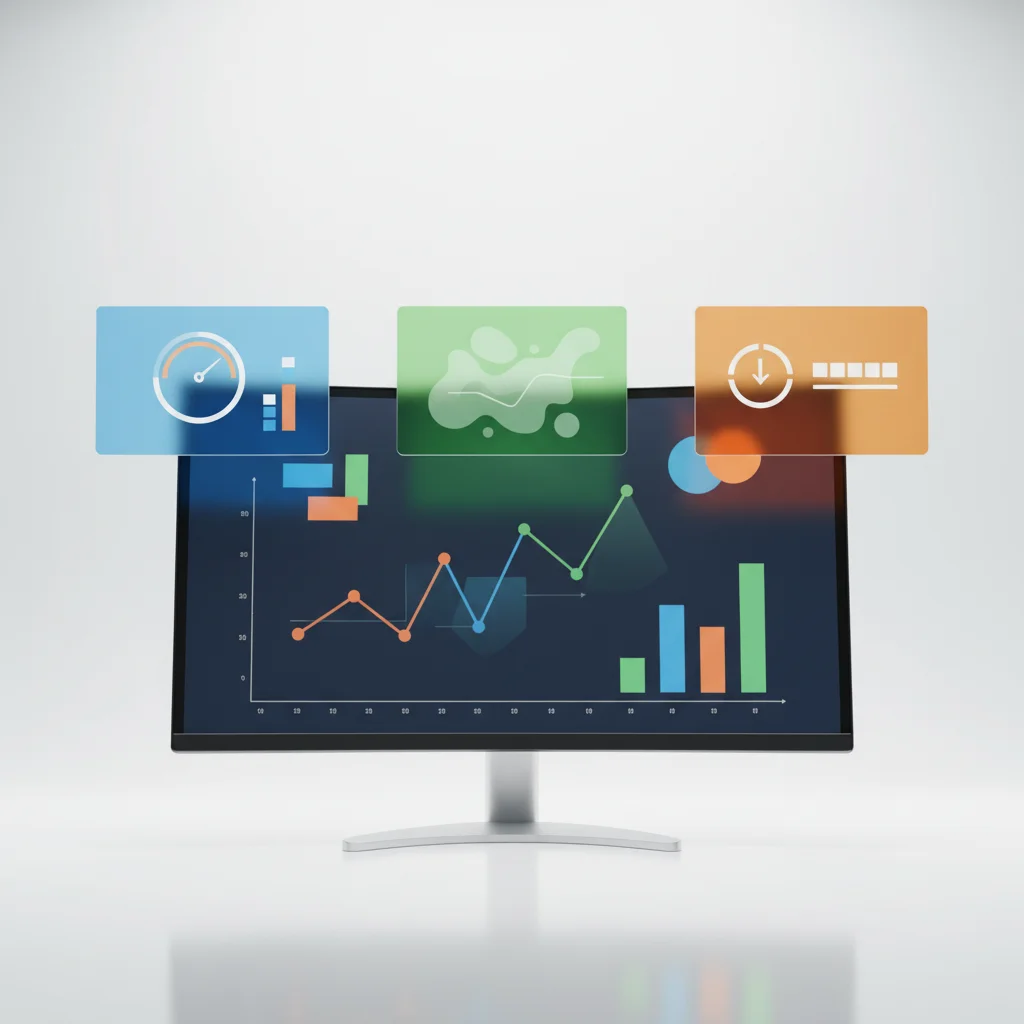 Website speed optimization test results showing Core Web Vitals metrics on a desktop monitor