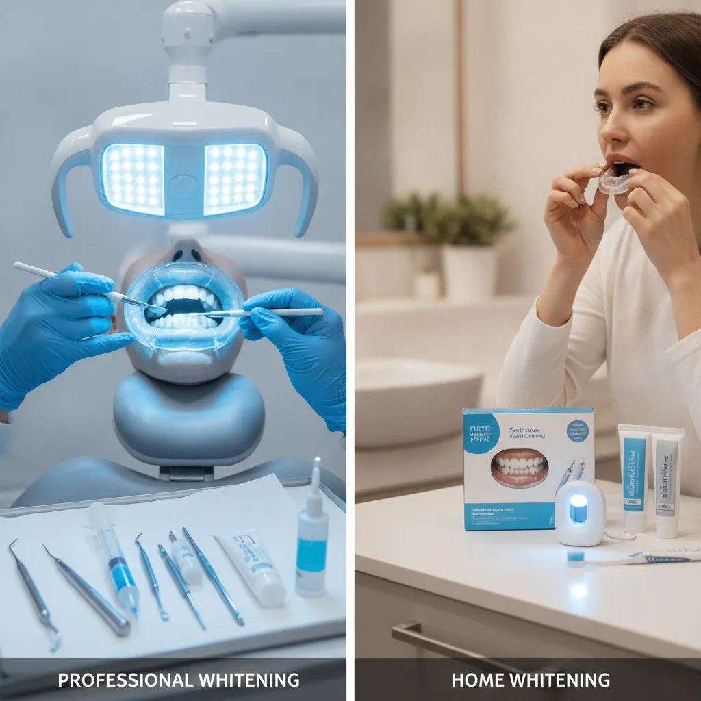 professional vs home whitening example