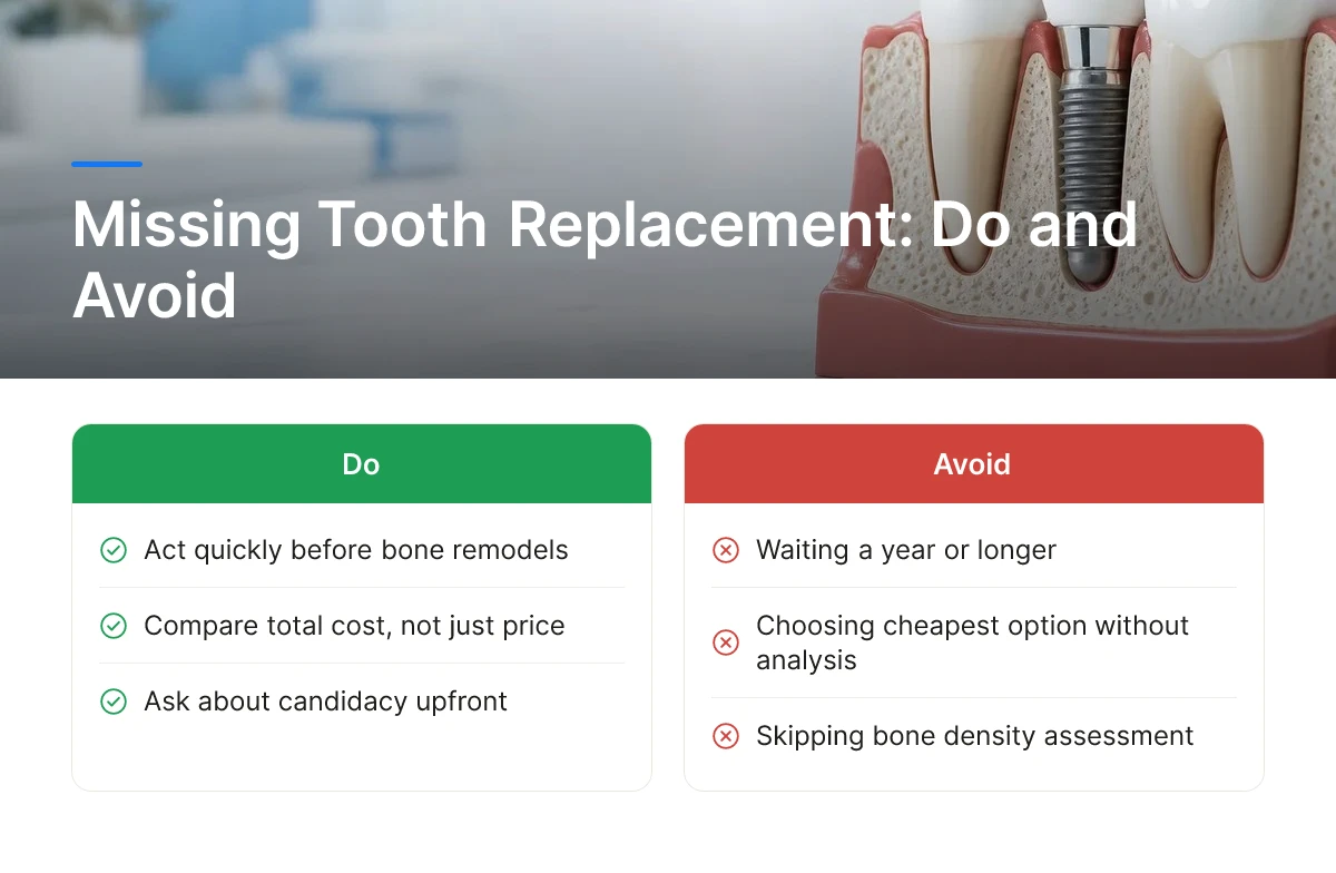 Missing Tooth Replacement: Do and Avoid