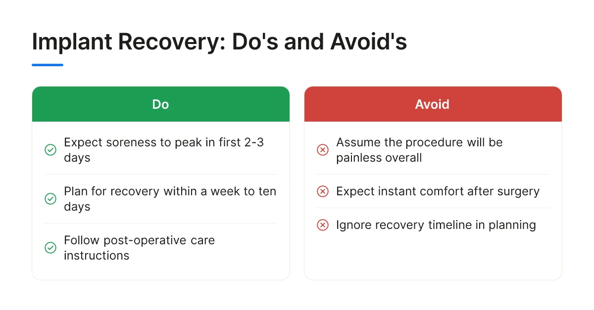 Implant Recovery: Do's and Avoid's