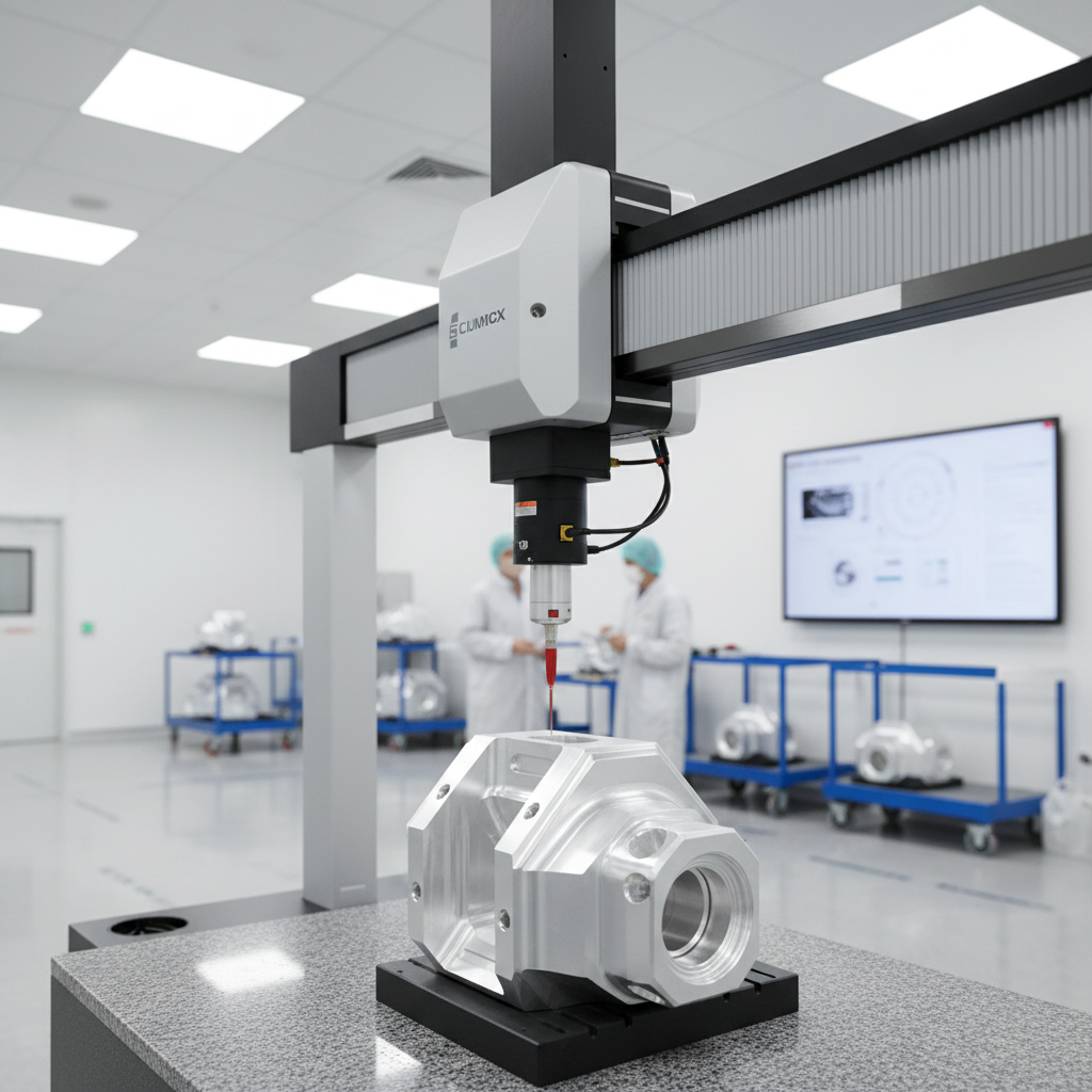 Quality inspection process for machining aluminum parts using CMM coordinate measuring machine