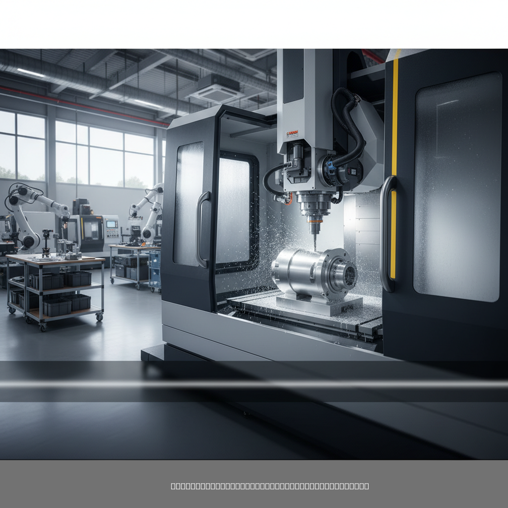 5-axis CNC milling services machine cutting a precision metal component in a professional manufacturing facility