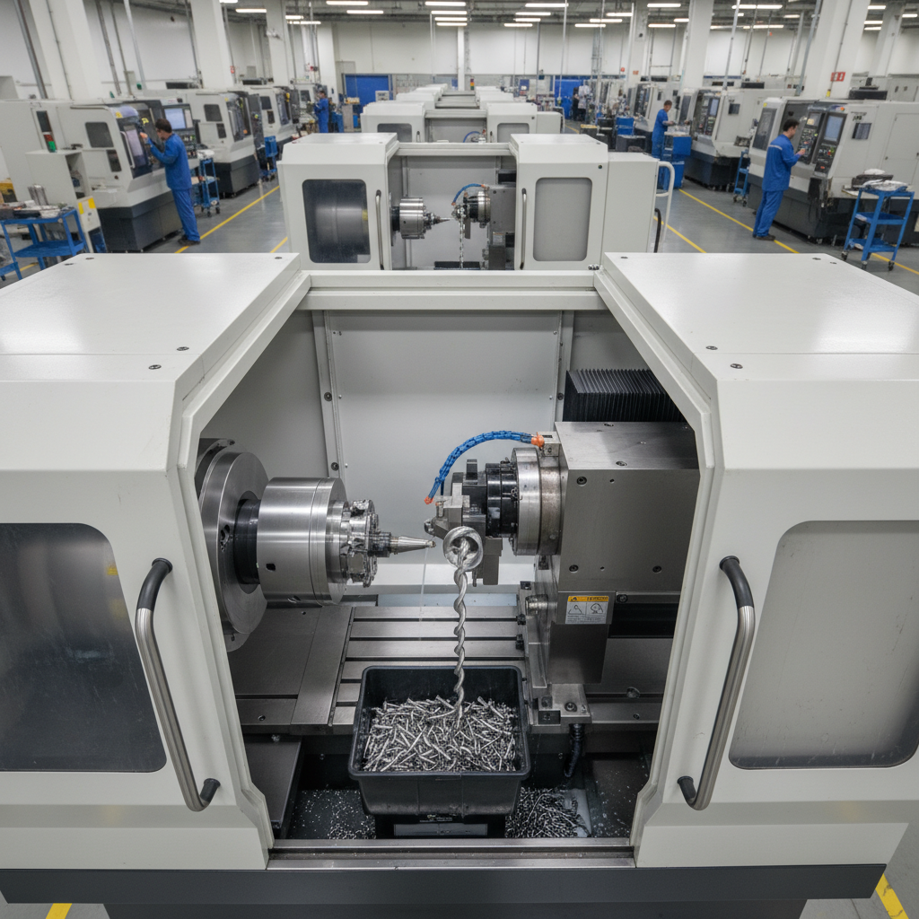 CNC Swiss lathe producing precision threaded parts with CNC threading services