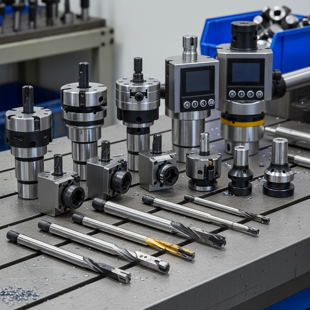 CNC boring process tools including boring bars and adjustable boring heads for precision machining