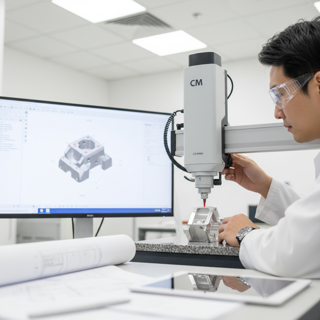 CMM inspection as part of CNC machining cost analysis and quality control process