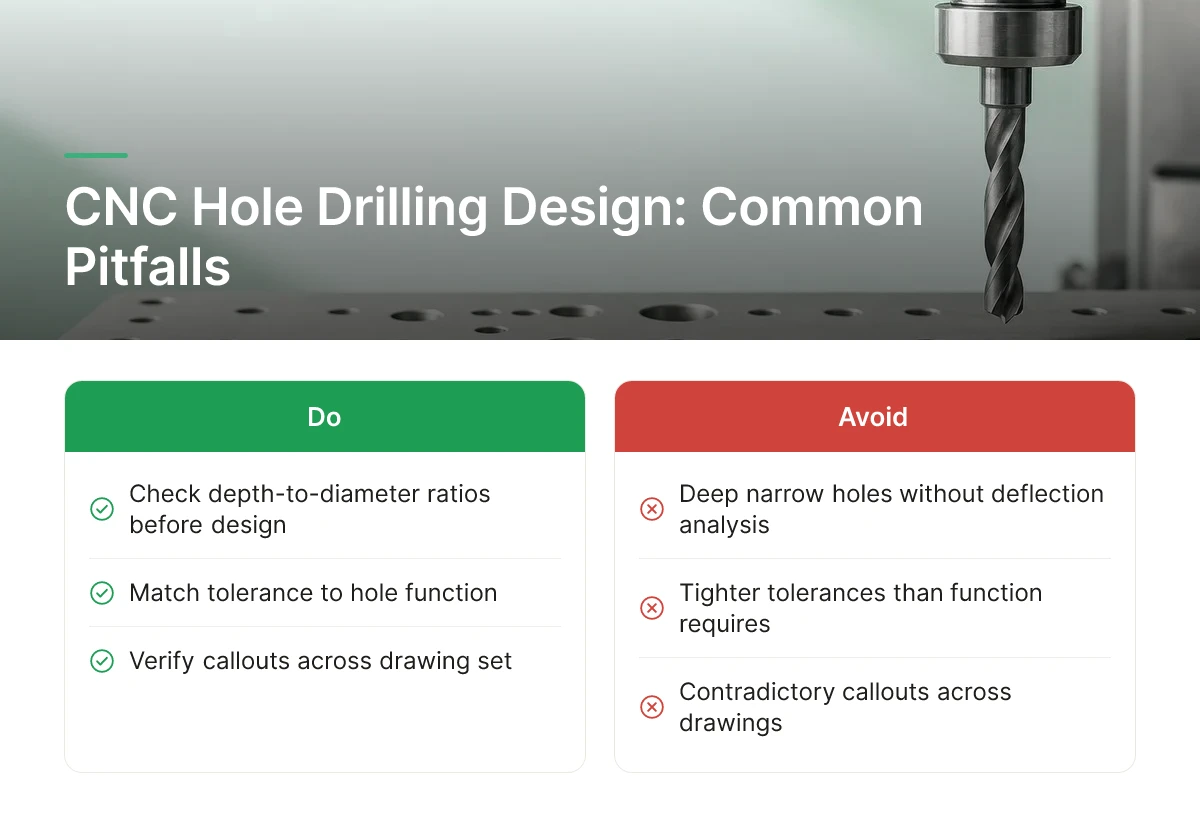 CNC Hole Drilling Design: Common Pitfalls