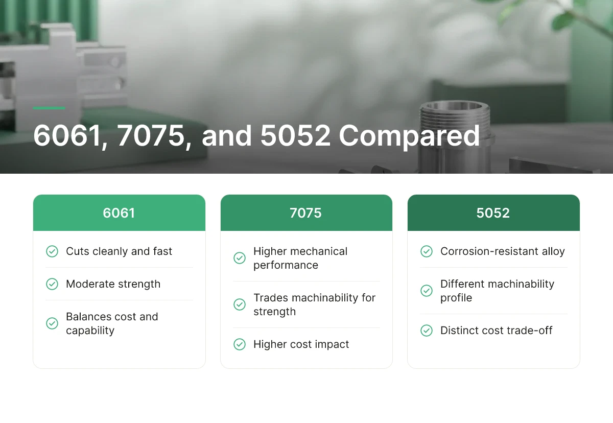 6061, 7075, and 5052 Compared