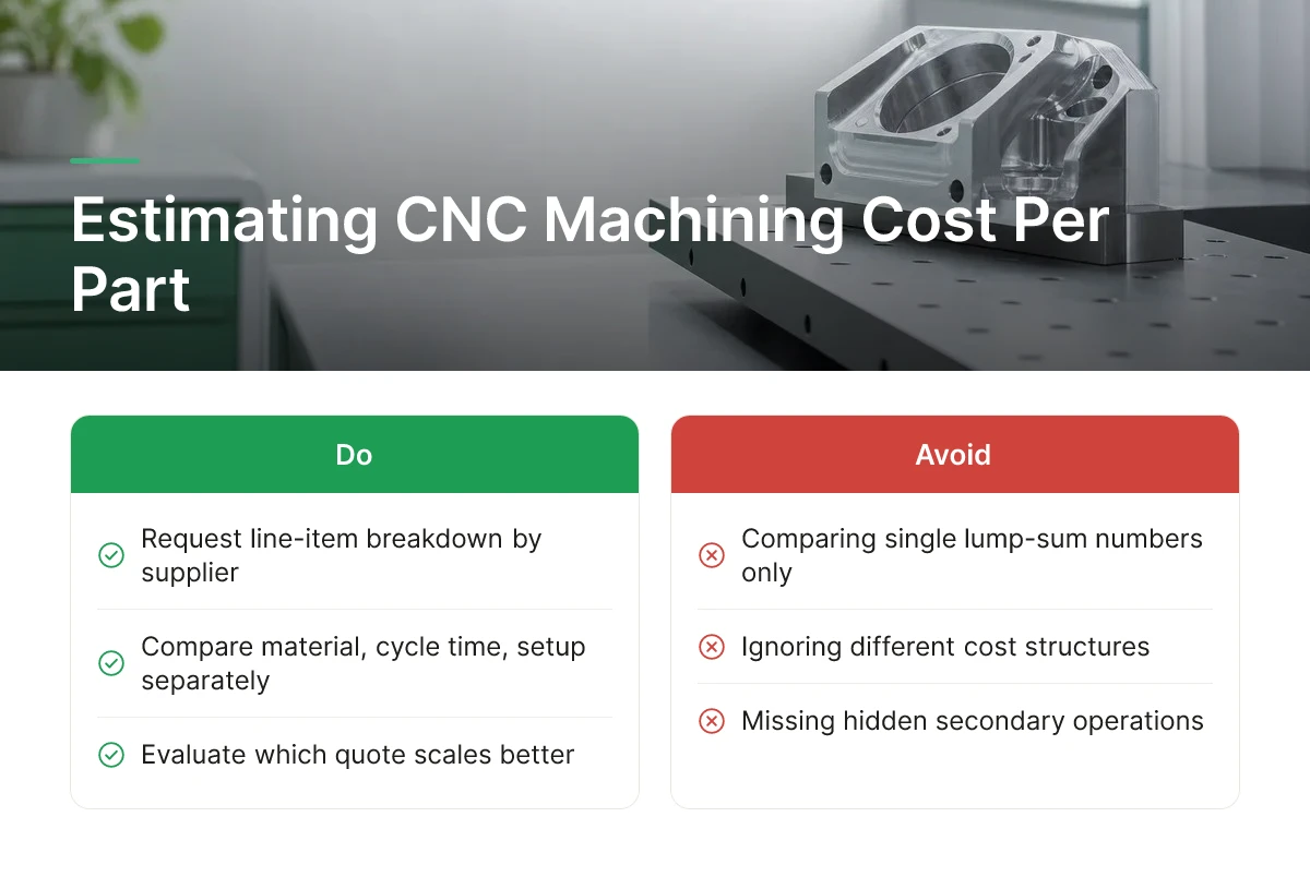 Estimating CNC Machining Cost Per Part