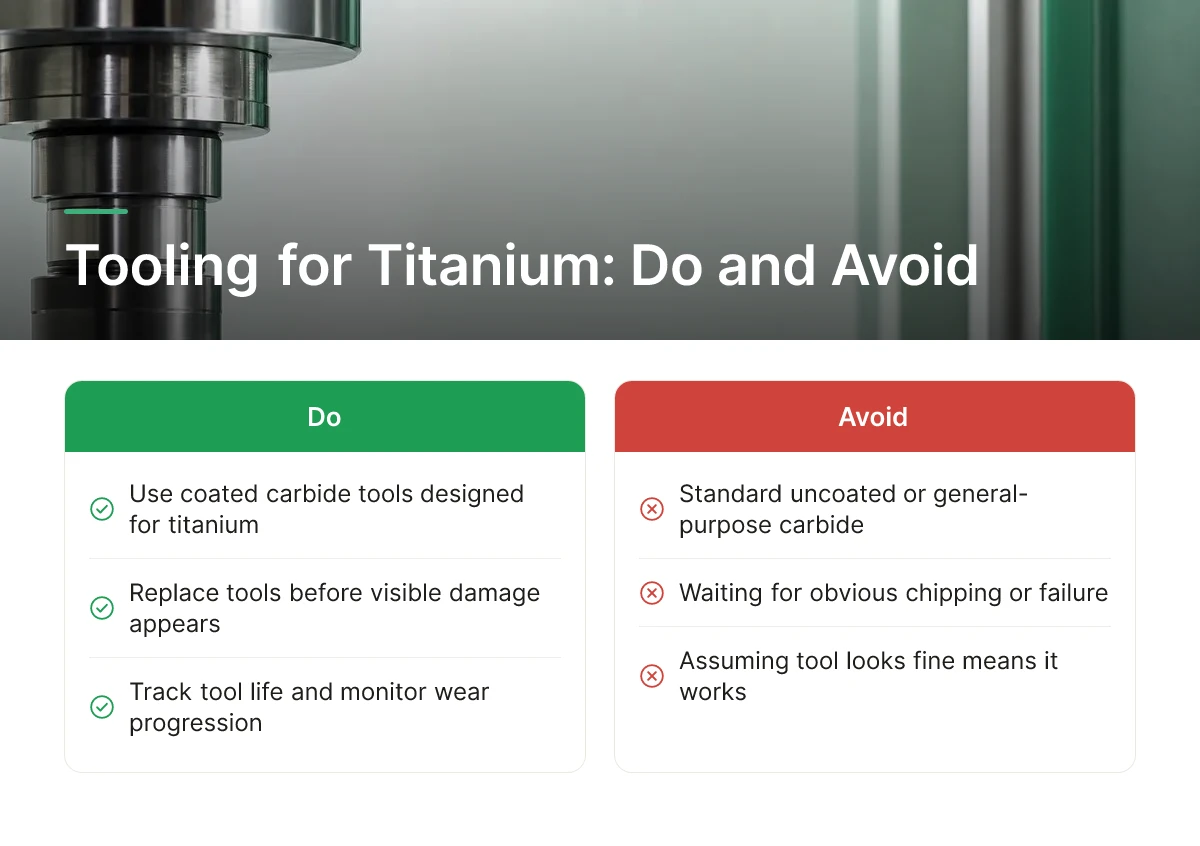 Tooling for Titanium: Do and Avoid