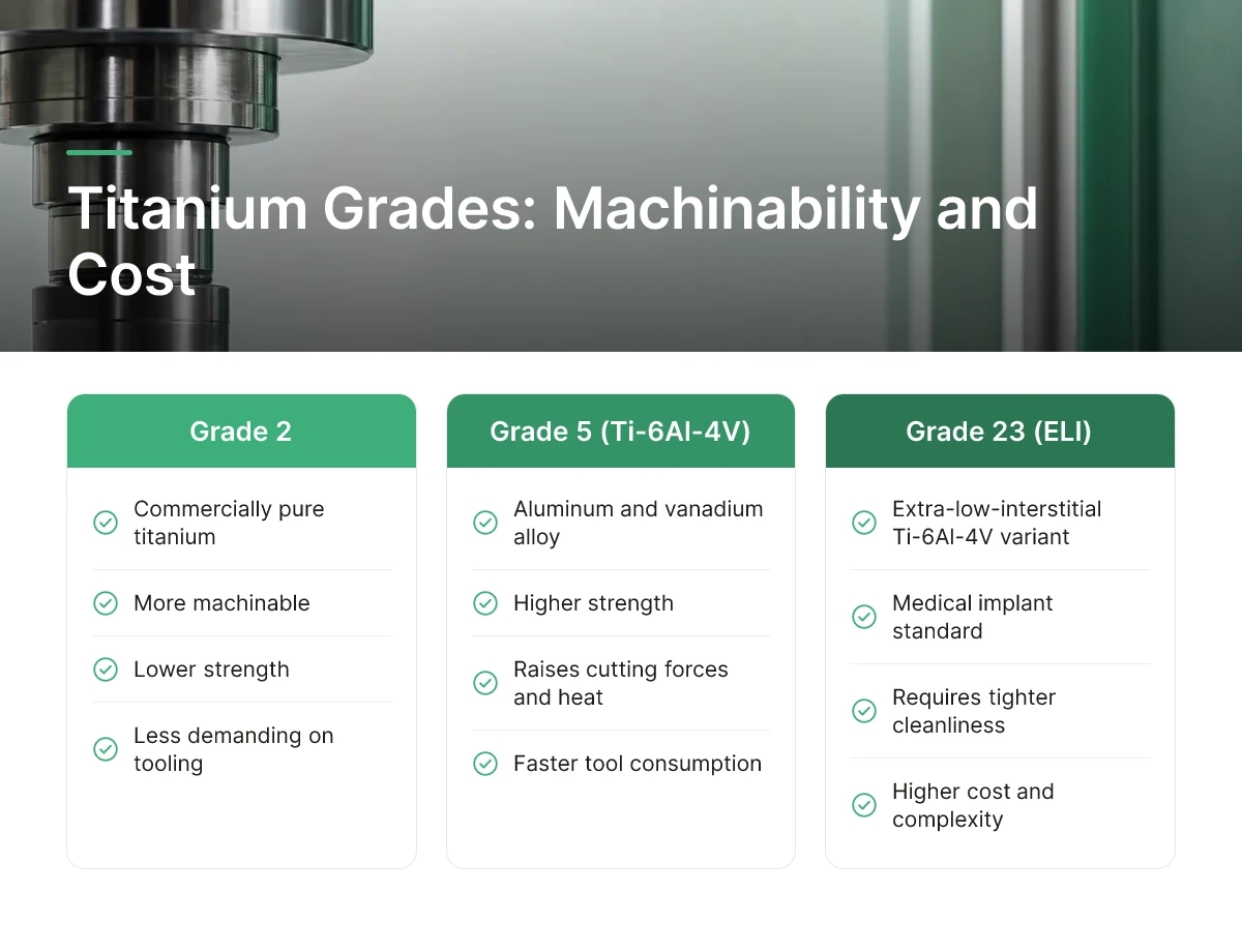 Titanium Grades: Machinability and Cost