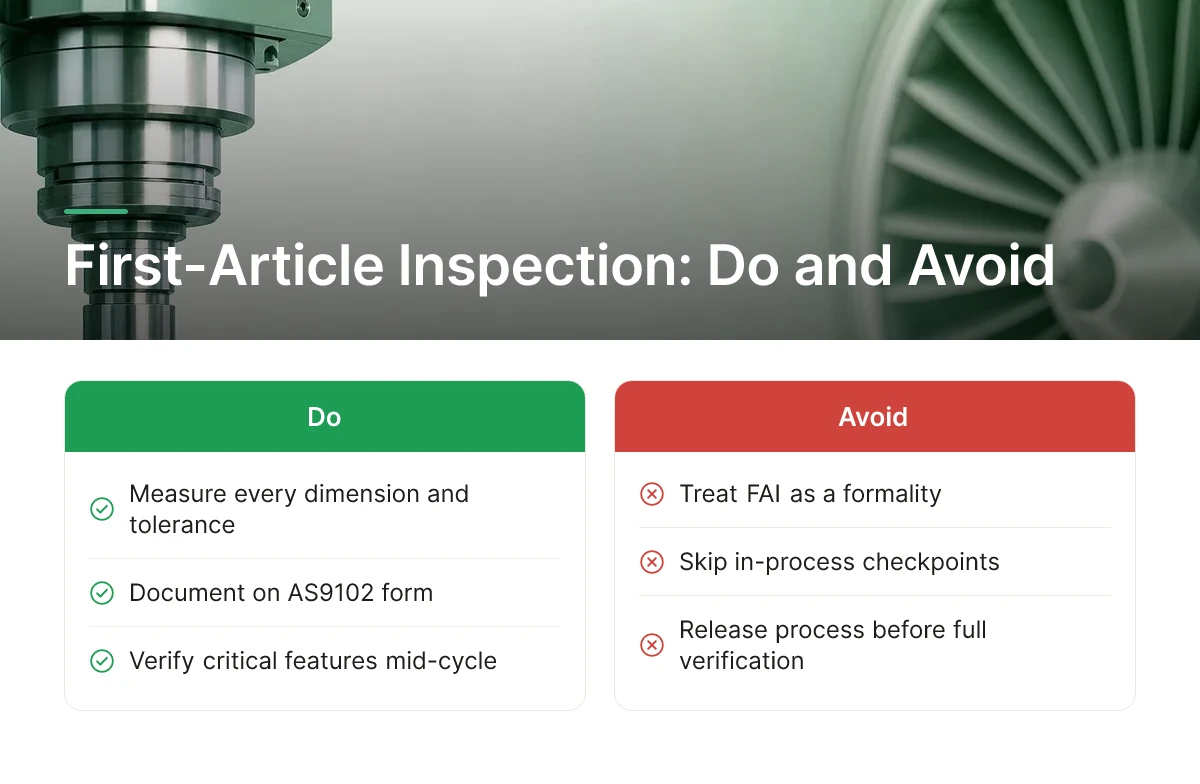 First-Article Inspection: Do and Avoid