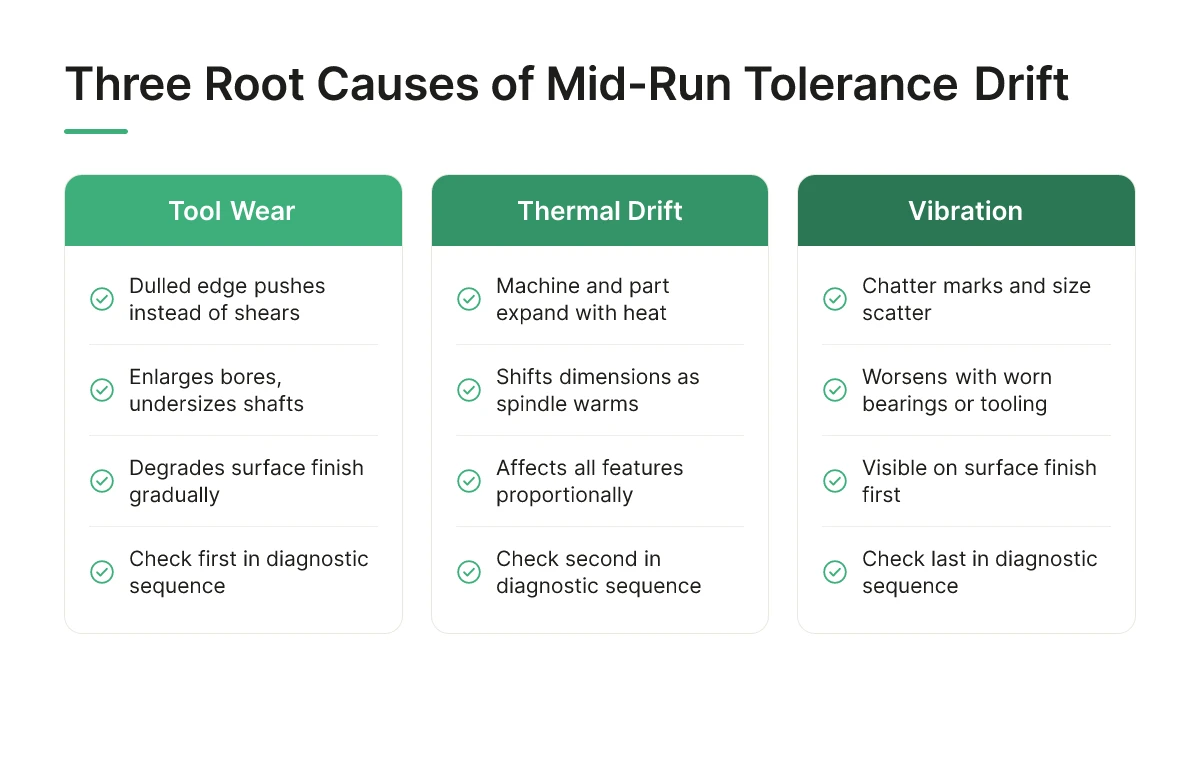 Three Root Causes of Mid-Run Tolerance Drift