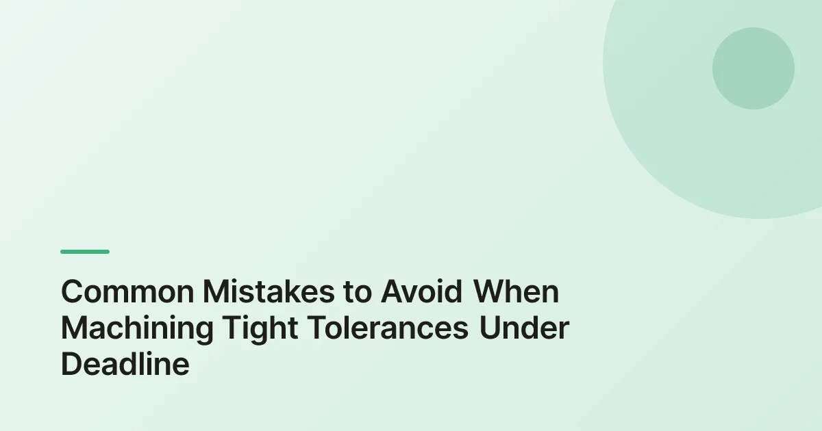 how to machine tight tolerances summary