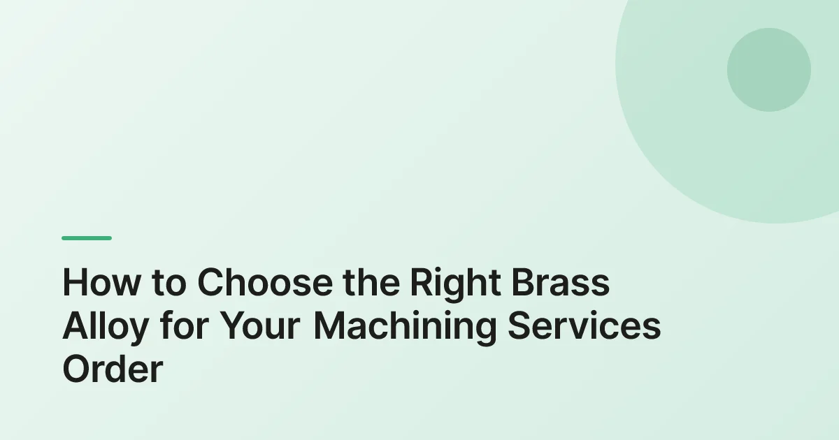 brass machining services summary